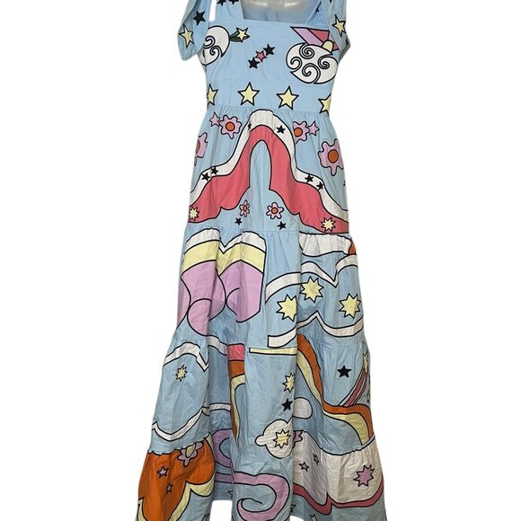 Celia B Valkyria Dress XS NWT | Psychedelic Rainbow Cloud Print Maxi | $475 Reta - Picture 3 of 8